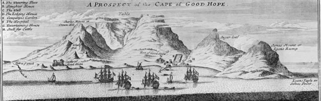 Detail of A Prospect of the Cape of Good Hope by English School