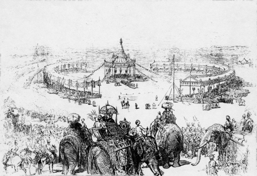 Detail of General bird's-eye view of the Imperial Durbar at Delhi, published in the Illustrated London News 10 Februrary 1877 by English School