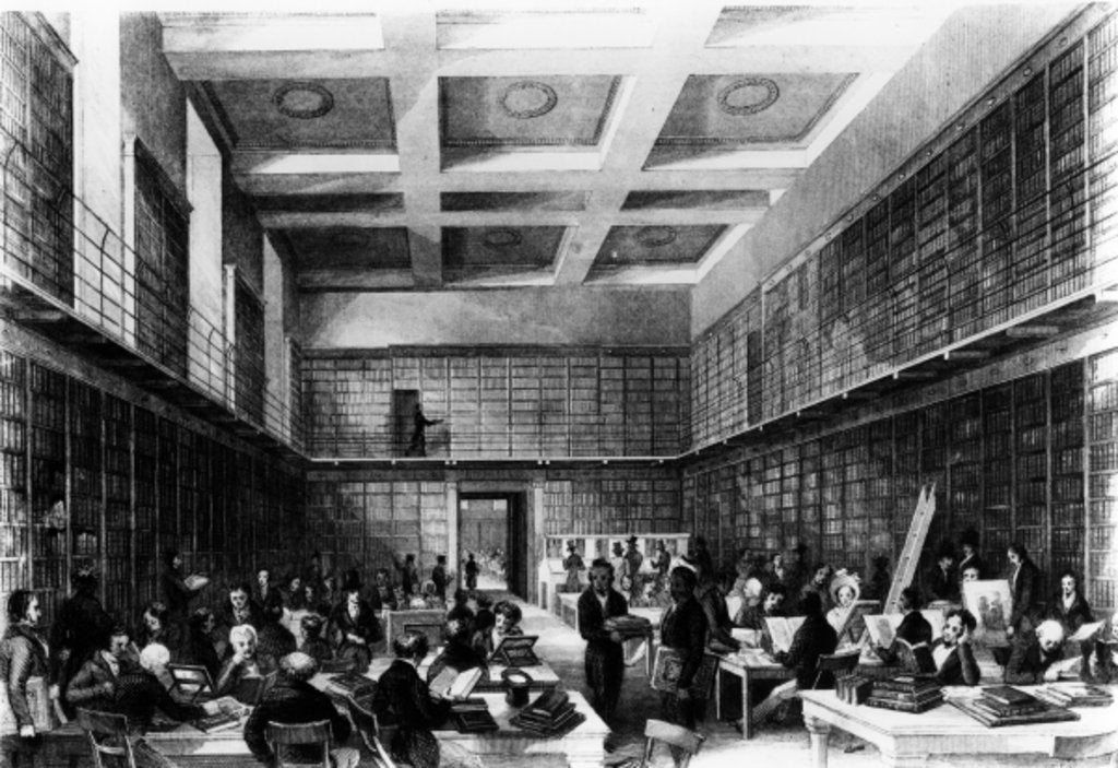 Detail of The Sixth Reading Room of The British Museum, published in 'London Interiors', 1841 by Thomas Hosmer Shepherd
