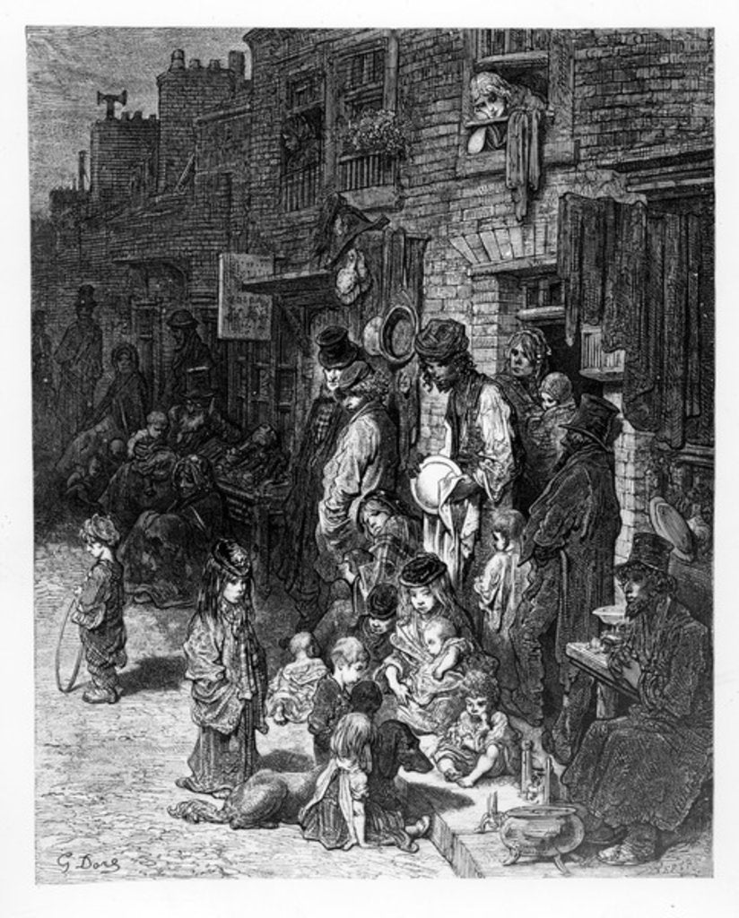 Detail of Wentworth Street, Whitechapel by Gustave Dore