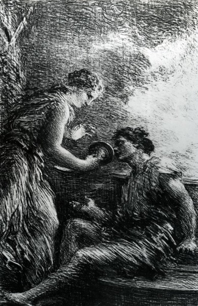 Detail of Sieglinde and Siegmund by Ignace Henri Jean Fantin-Latour