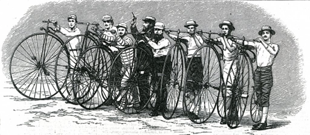 Detail of Bicycle Race from Bath to London - The Start by English School