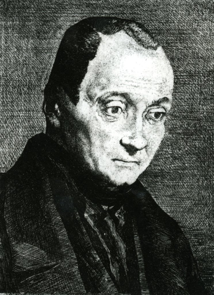 Detail of Auguste Comte, etched by Felix Bracquemond by Joseph Benoit Guichard