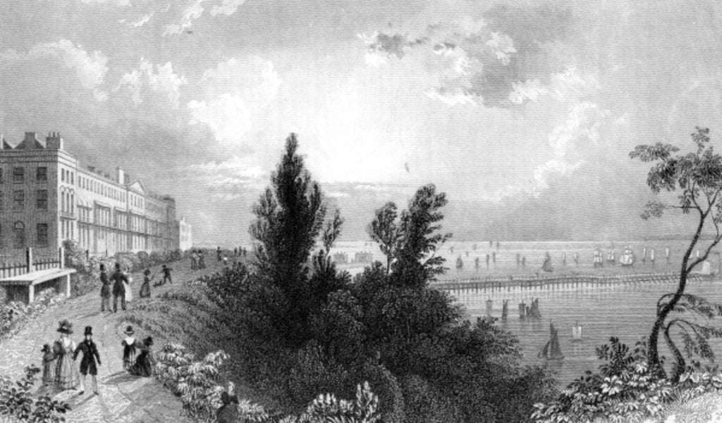 Detail of Southend Terrace, Essex by William Henry Bartlett