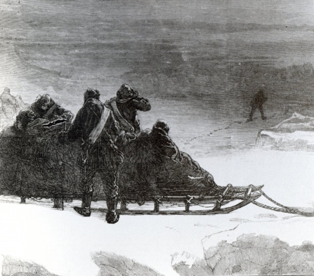 Detail of Lieutenant Parr setting off to bring help to the northern sledge party by English School