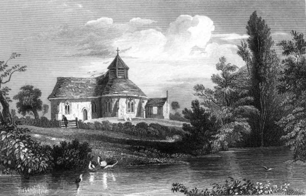 Detail of Little Maplestead Church, Essex by William Henry Bartlett