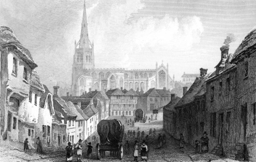 Detail of Thaxted from the South, Essex by William Henry Bartlett