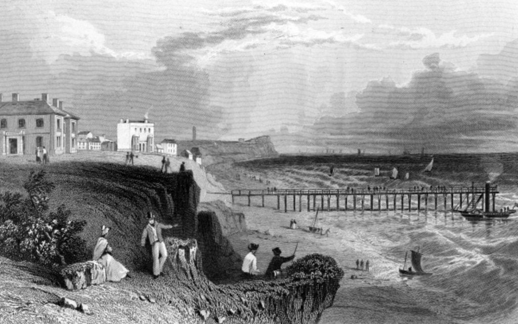 Detail of Walton on the Naze, Essex by William Henry Bartlett