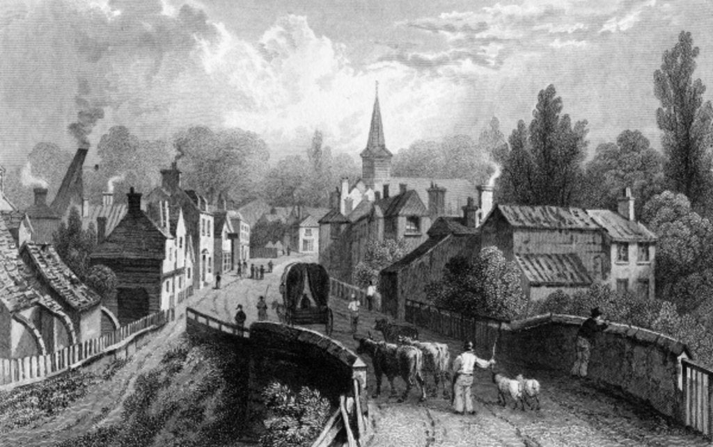 Detail of Chipping Ongar, Essex by William Henry Bartlett