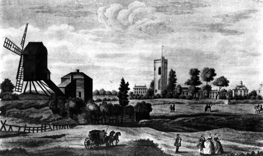 Detail of The South View of Barnes, printed by Henry Overton by English School