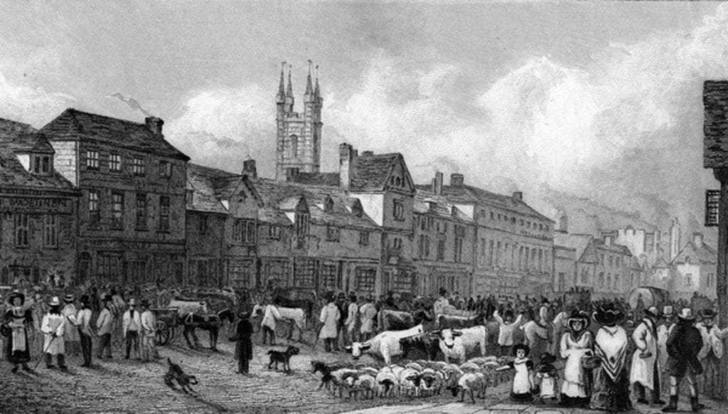 Detail of Market Day at Ashford, Kent by George Sidney Shepherd