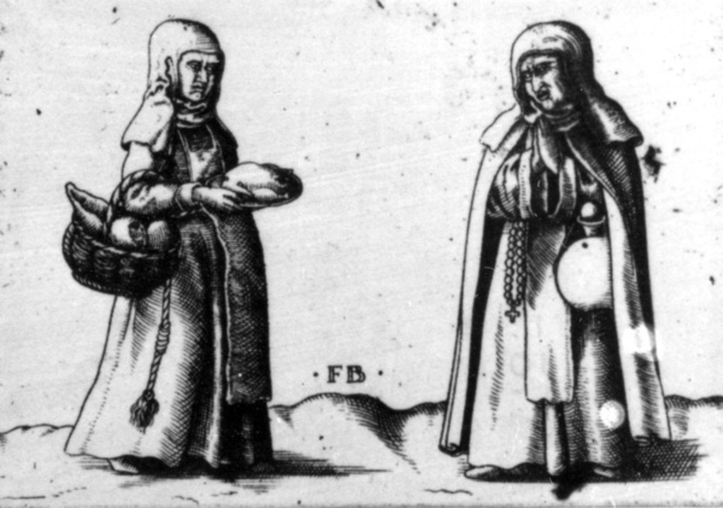 Detail of Two Religious Persons by Franz Isaac Brun