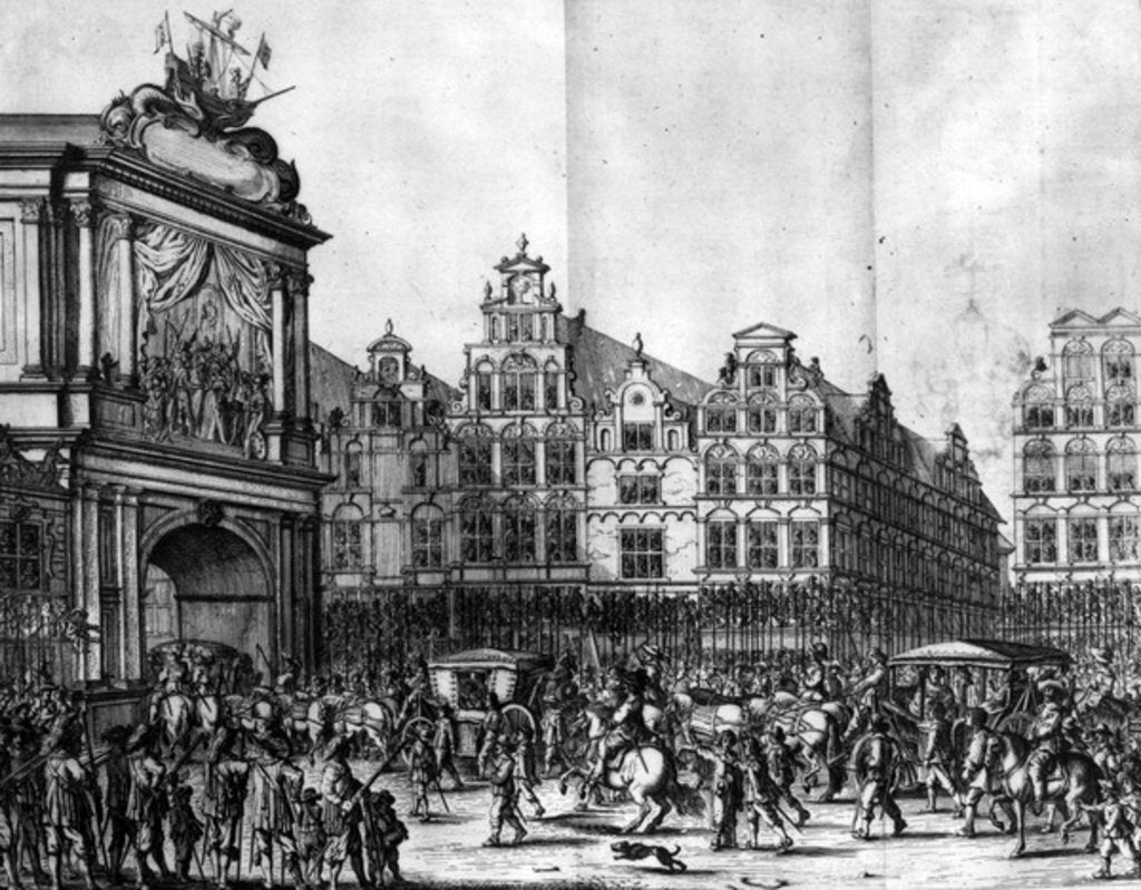 Detail of The Procession of Marie de' Medici through Amsterdam by Jan the Younger Martsen