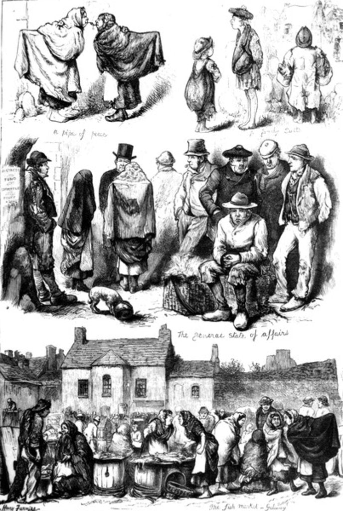 Detail of Sketches at Galway by Harry Furniss