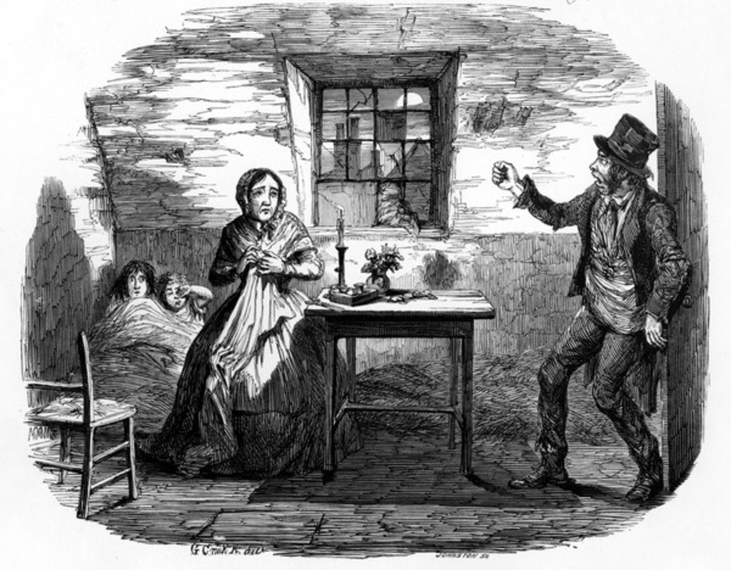 Detail of Home in Shadow by George Cruikshank