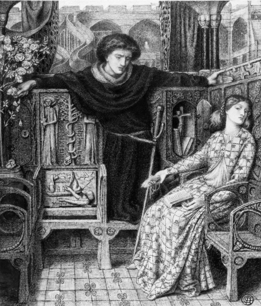 Detail of Hamlet and Ophelia, 1858 by Dante Gabriel Charles Rossetti