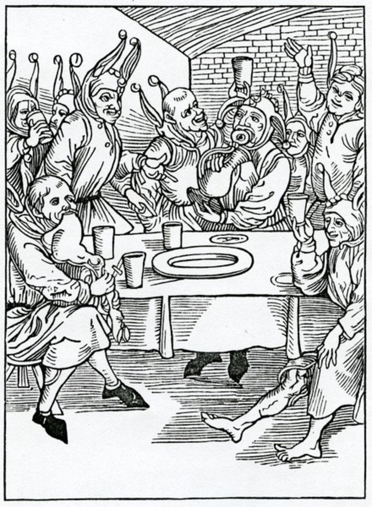 Detail of Of glotons and dronkardes by (after) German School