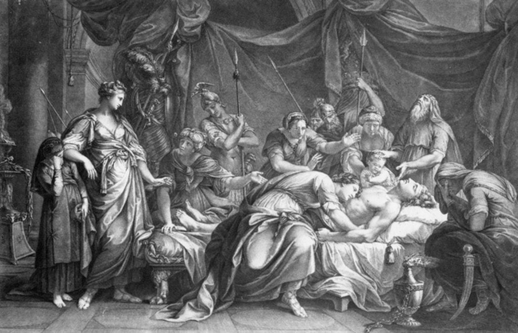 Detail of Andromache bewailing the death of Hector, engraved by Domenico Cunego, 1764 by Gavin Hamilton