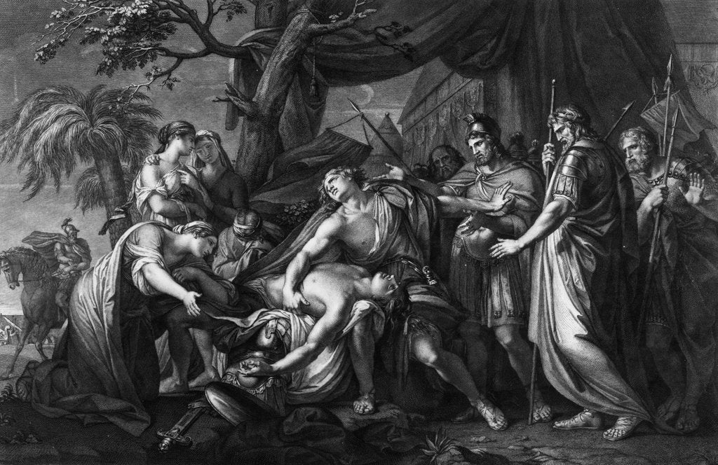 Detail of Achilles laments the death of Patroclus, engraved by Domenico Cunego, 1764 by Gavin Hamilton