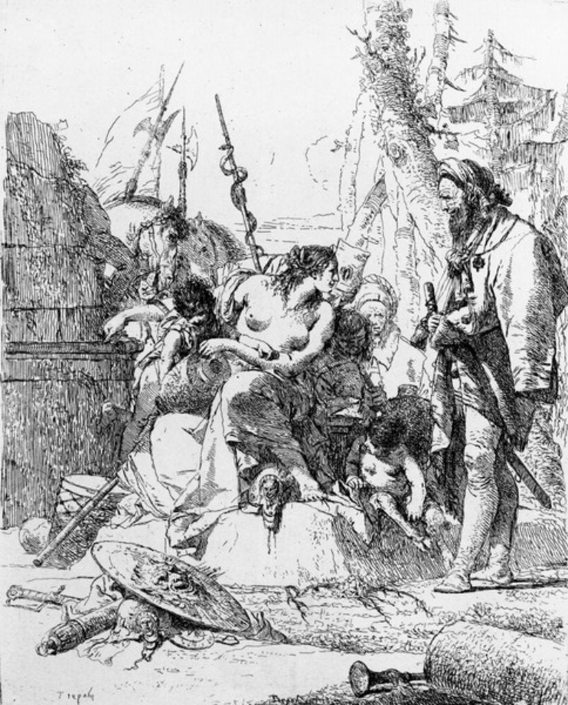 Detail of A Capriccio from the series 'Scherzi de Fantasia', 1745 by Giovanni Battista Tiepolo