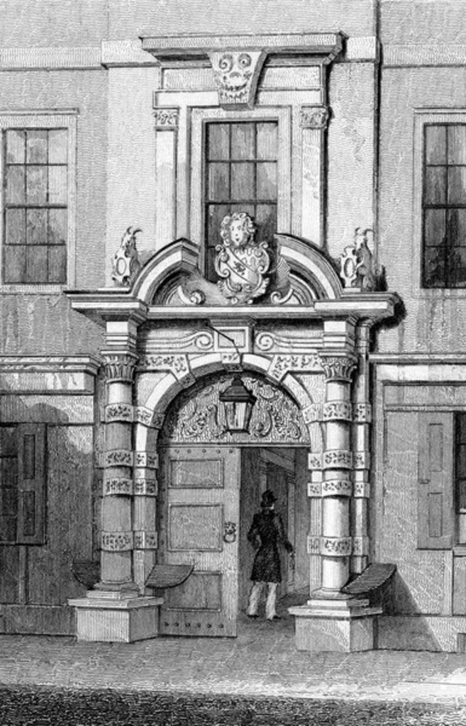 Detail of Haberdasher's Hall, Maiden Lane, c.1829-31 by Thomas Hosmer (after) Shepherd