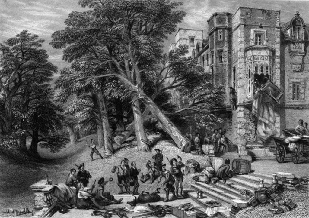 Detail of Destruction of the Property of Royalists, engraved by R. Wallis, c.1860s by George Cattermole