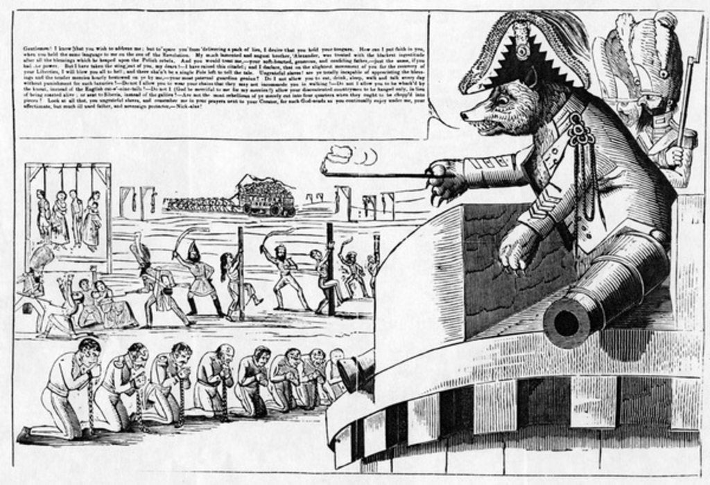 Detail of Cartoon of Tsar Nicholas I as a Bear, c. 1830s by English School