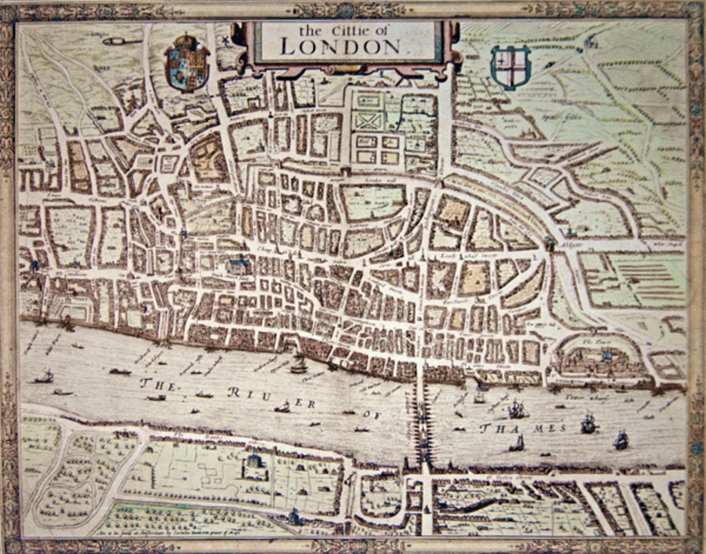 Detail of Map of 'the Cittie of London', 1633 by Augustus Ryther