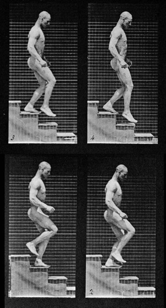 Detail of Man descending stairs by Eadweard Muybridge