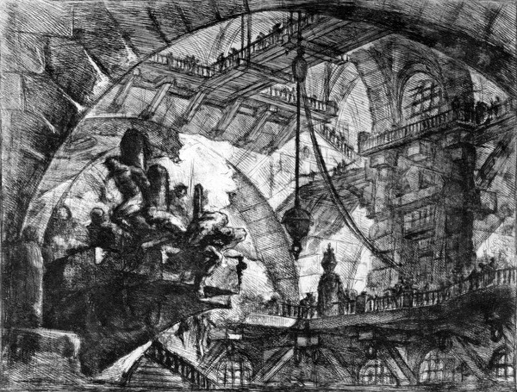 Detail of Plate from the 'Carceri d'invenzione' series, 1761 by Giovanni Battista Piranesi