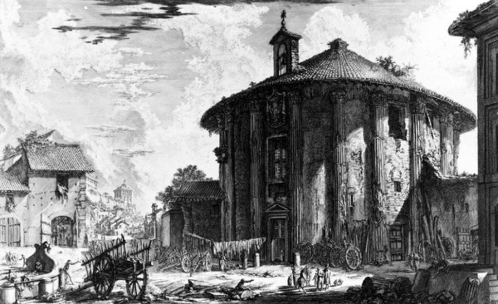Detail of View of the Temple of Cybele in the Piazza della Bocca della Verita by Giovanni Battista Piranesi