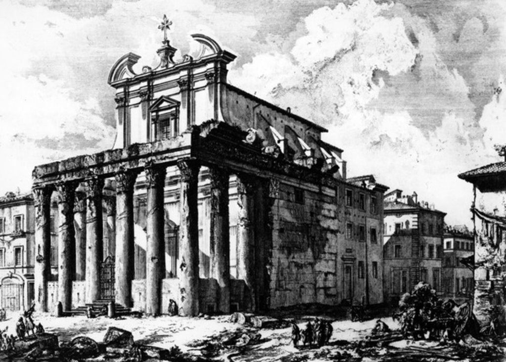 Detail of View of the Temple of Antoninus and Faustina by Giovanni Battista Piranesi