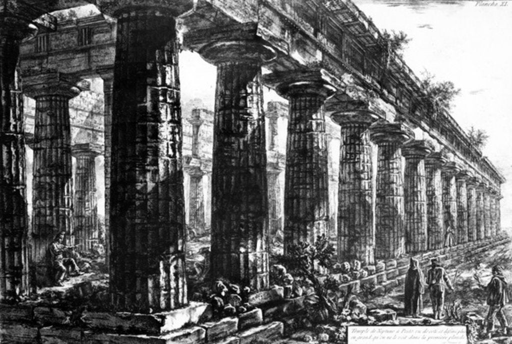 Detail of The Temple of Neptune at Paestum, etched by Francesco Piranesi, 1778 by Giovanni Battista Piranesi