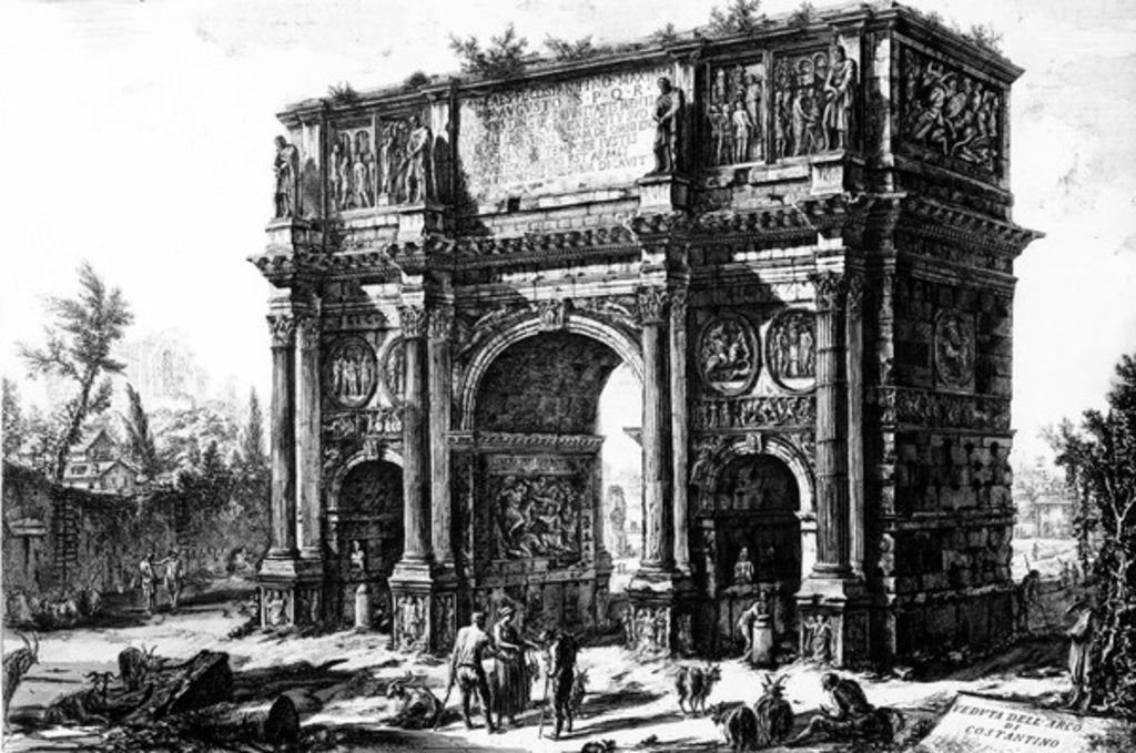 Detail of A View of the Arch of Constantine by Giovanni Battista Piranesi
