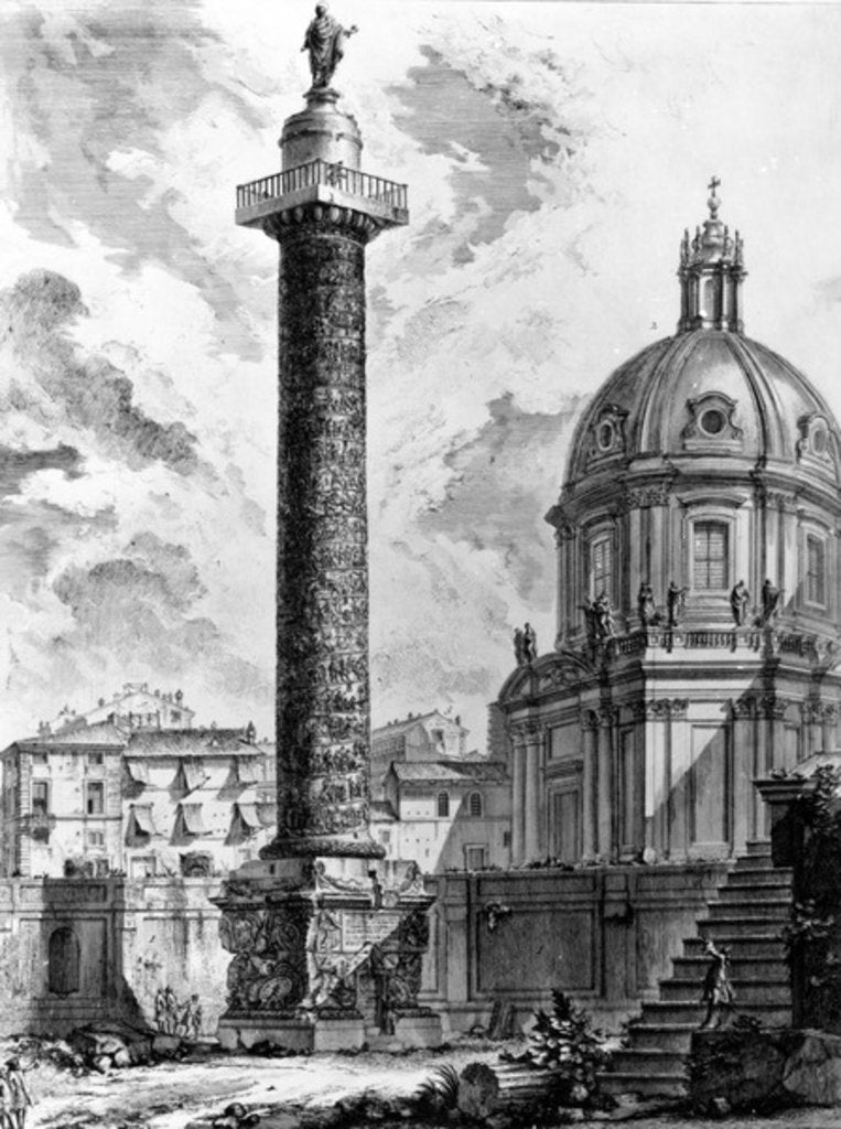 Detail of View of Trajan's Column and the Church of SS Nome di Maria by Giovanni Battista Piranesi