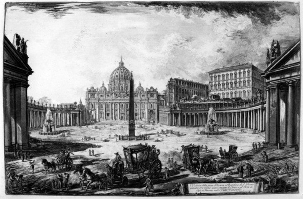 Detail of View of St Peter's Basilica and Piazza by Giovanni Battista Piranesi