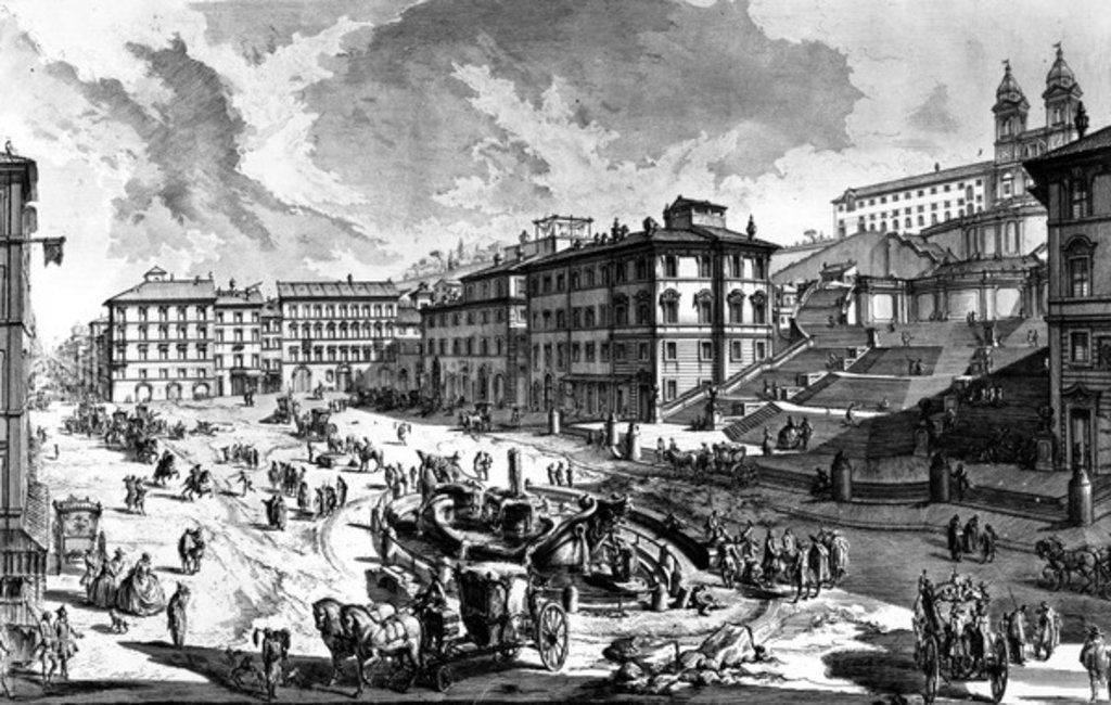 Detail of View of the Piazza di Spagna by Giovanni Battista Piranesi