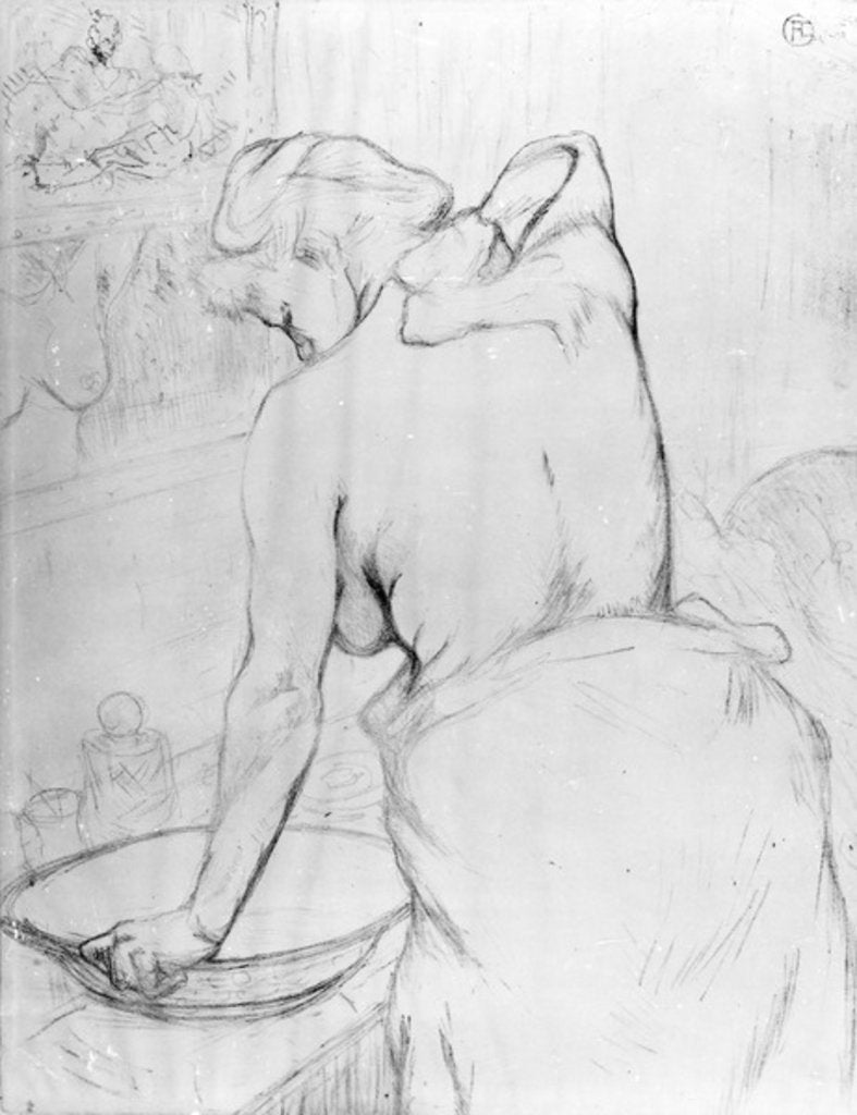 Detail of Woman washing herself at a basin, 1896 by Henri de Toulouse-Lautrec