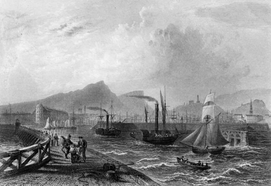 Detail of Leith Pier and Harbour by William Henry Bartlett