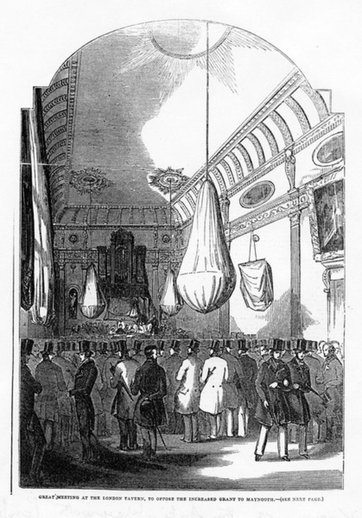Detail of Great meeting at the London Tavern to oppose the increased grant to Maynooth, c.1840s by English School