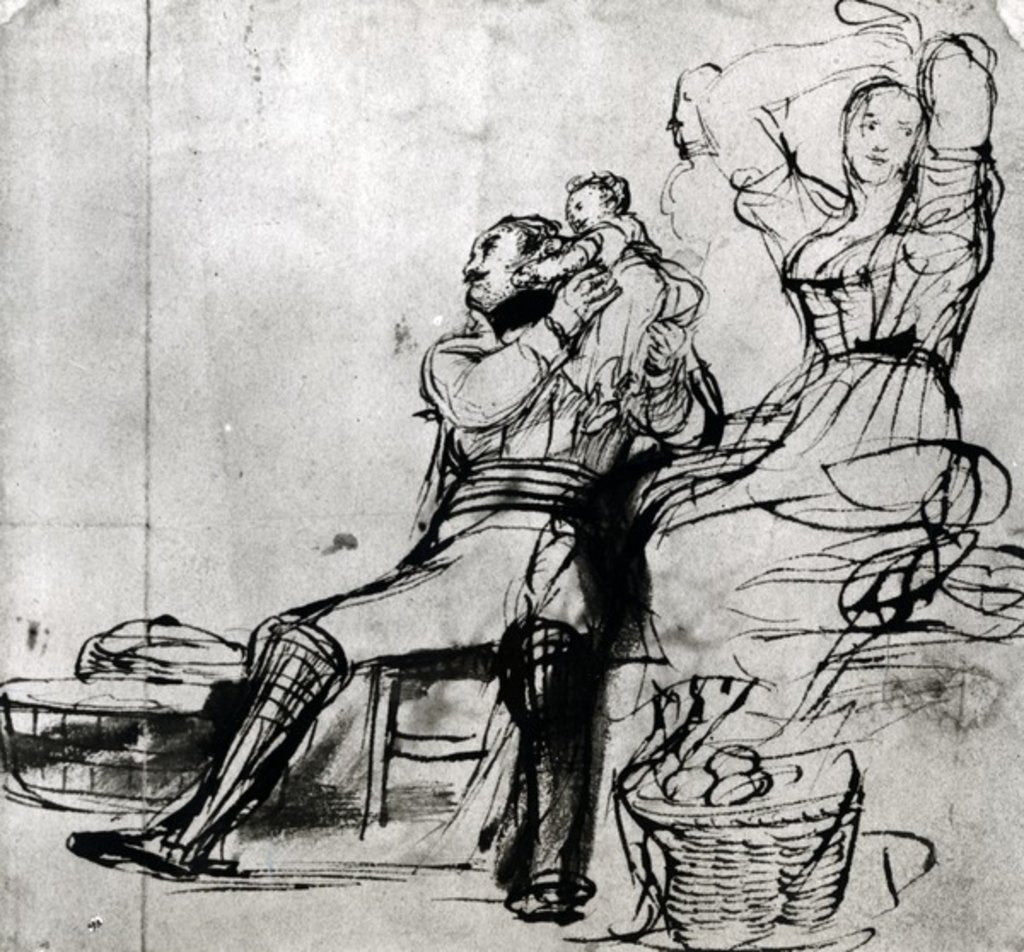 Detail of Study of Figures for 'Chelsea Pensioners reading the Gazette of the Battle of Waterloo', 1816-22 by David Wilkie