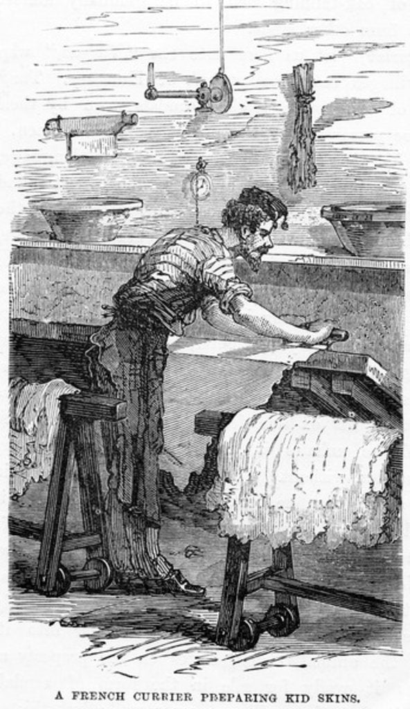 Detail of A French Currier Preparing Kid Skins by English School