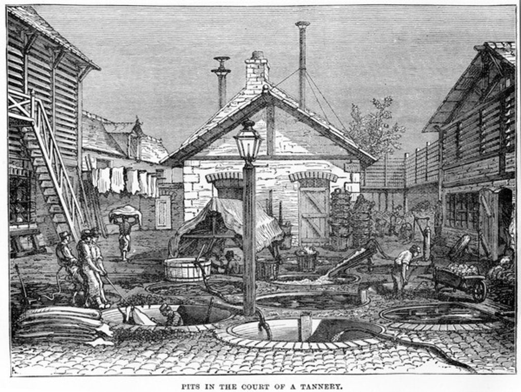 Detail of Pits in the Court of a Tannery by English School