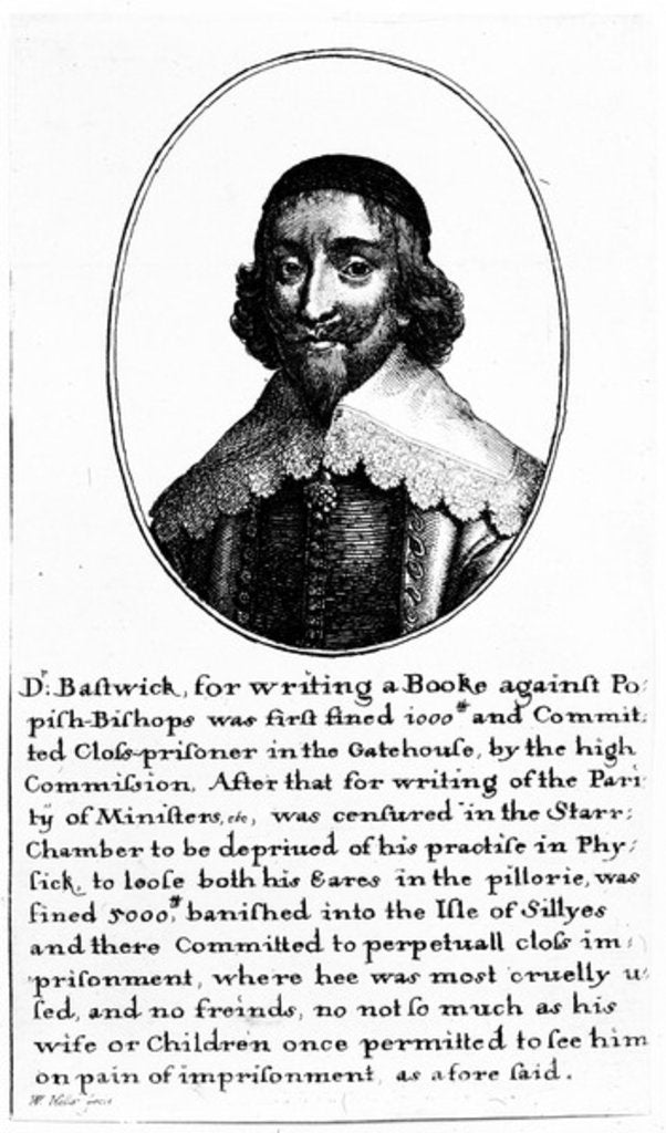 Detail of John Bastwick by Wenceslaus Hollar