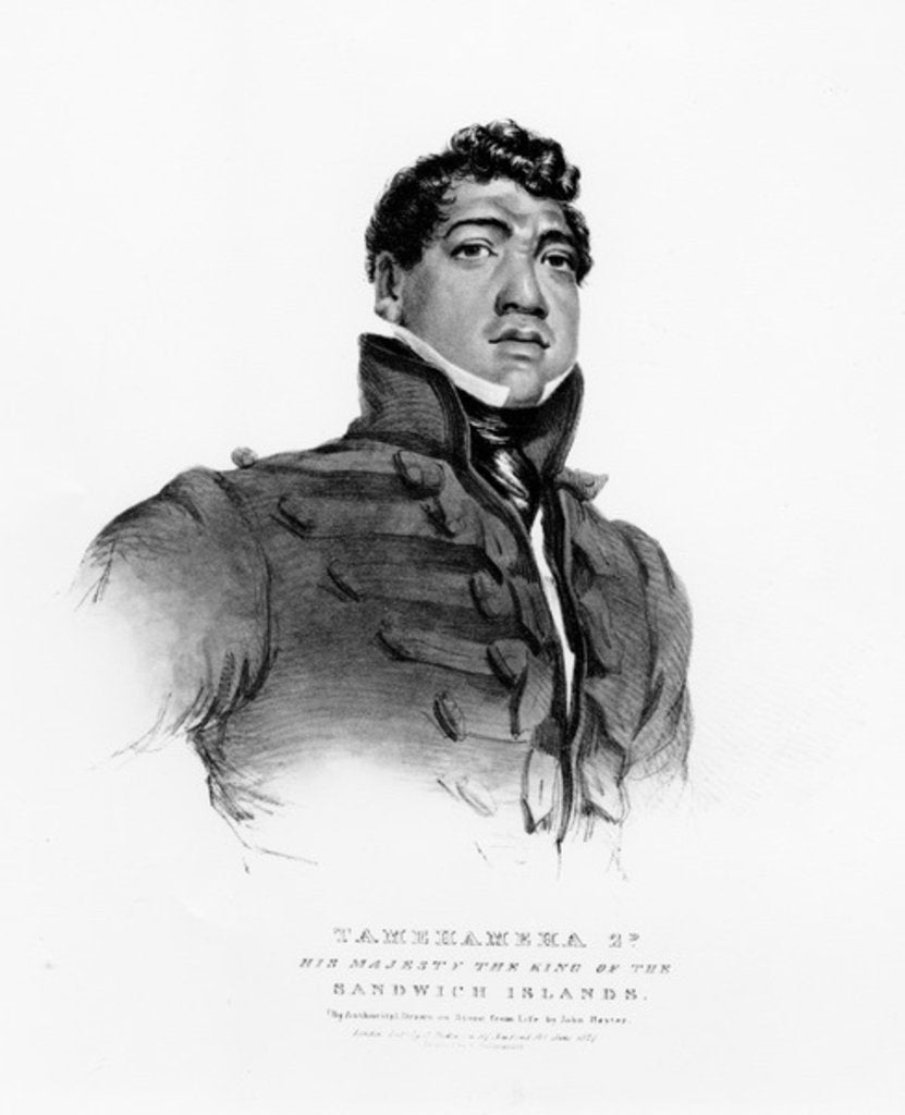 Detail of Tamehameha II, His Majesty the King of the Sandwich Islands, 1824 by John (after) Hayter