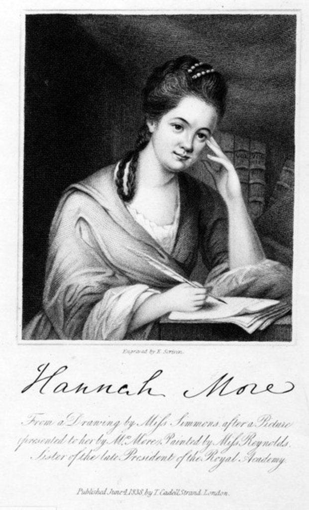 Detail of Hannah More by Frances (after) Reynolds