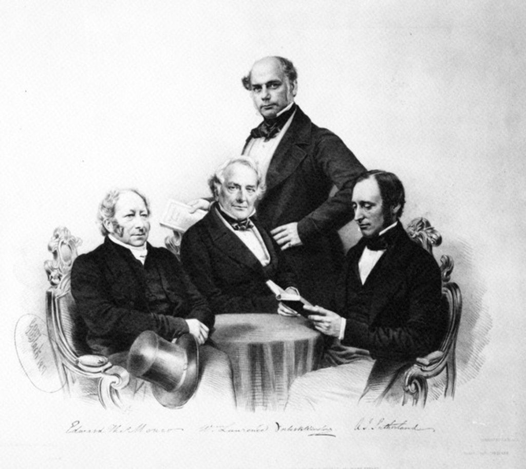 Detail of Portrait of doctors Edward Monro, William Lawrence, Forbes Winslow and A. J. Sutherland by English School