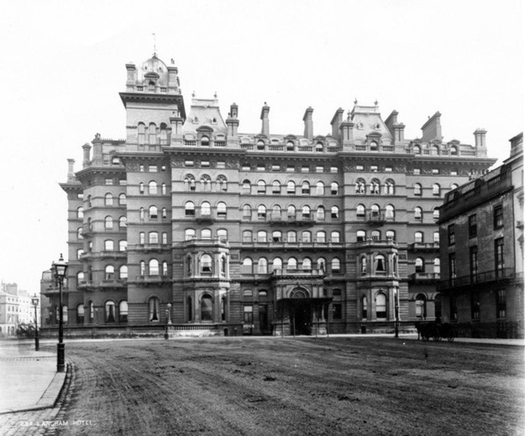 Detail of The Langham Hotel from Portland Place, 1896 by English School
