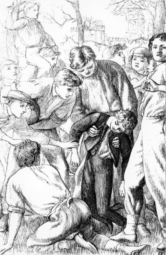 Detail of Tom's first exploit at football by Arthur Hughes