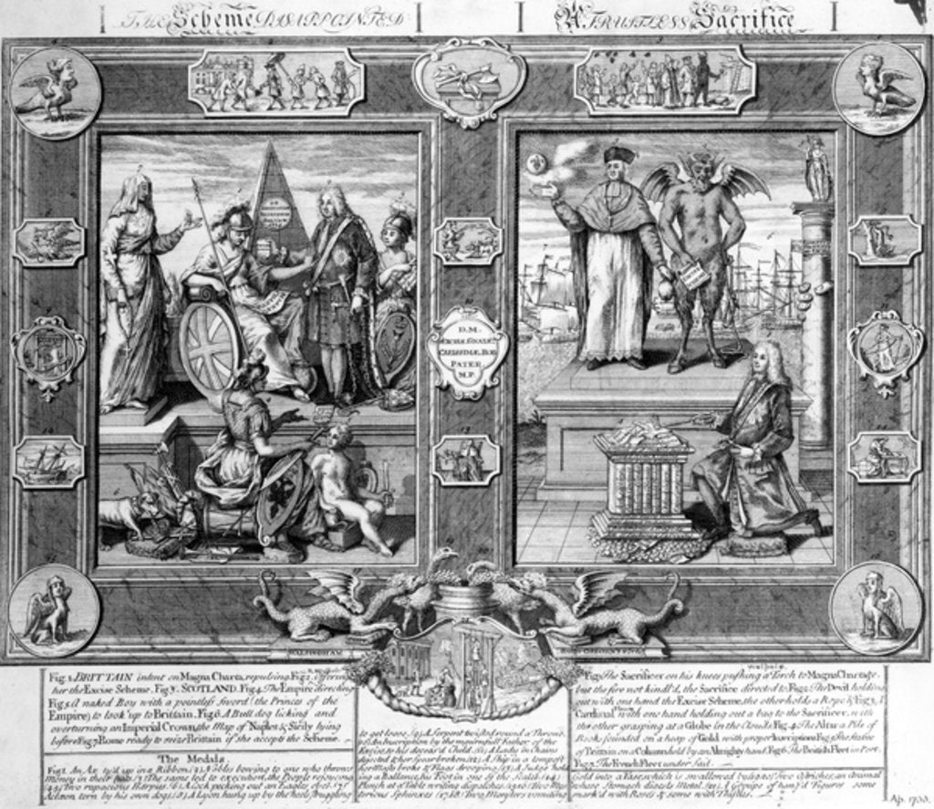 Detail of The Scheme Disappointed, A Fruitless Sacrifice, c.1733 by English School